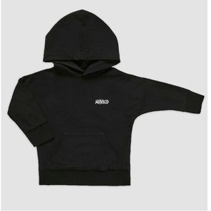 NWT Minikid Hooded Pullover Sweatshirt in Black 5-6